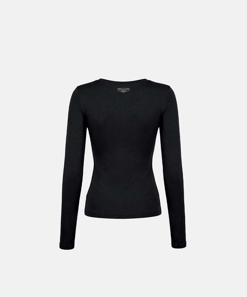 BADBLOOD Everyday Scoop Neck Long Sleeve T-Shirt - Black