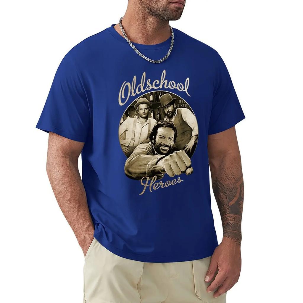 Футболки Bud Spencer Old School Футболки с мультяшной графикой Крутая одежда с коротким рукавом Уличная одежда Футболки Футболки Топы