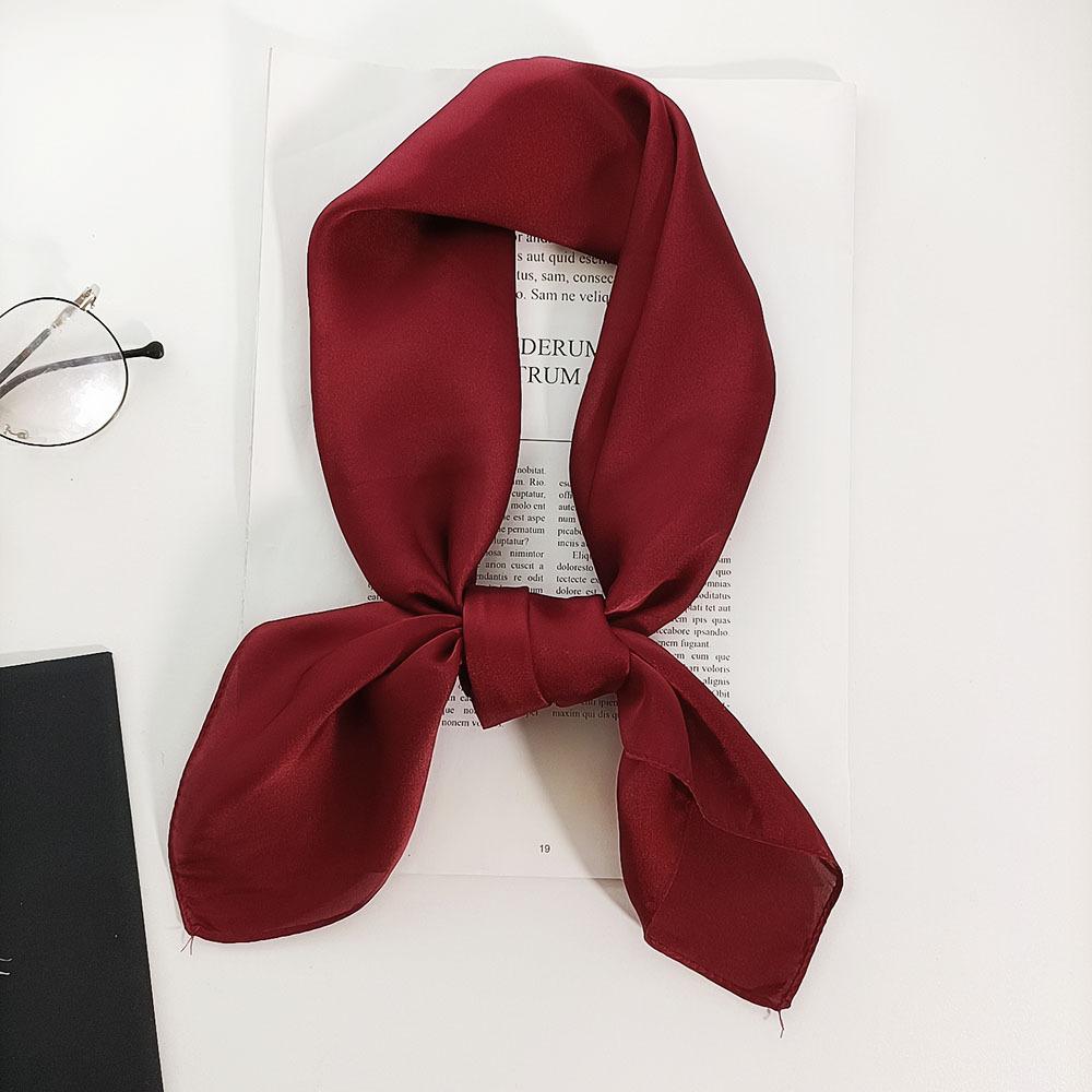 Модный квадратный шелковый платок 70*70 см для женщин, дамская атласная повязка на шею/волосы, бандана, женский фуляр, пляжные накидки, платки-хиджабы, парео