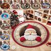 60*60см Рождественский Круглый Ковер 3D Фигурный Кристальный Бархат Санта Клаус Напольный Коврик Противоскользящий Декор для Атмосферы