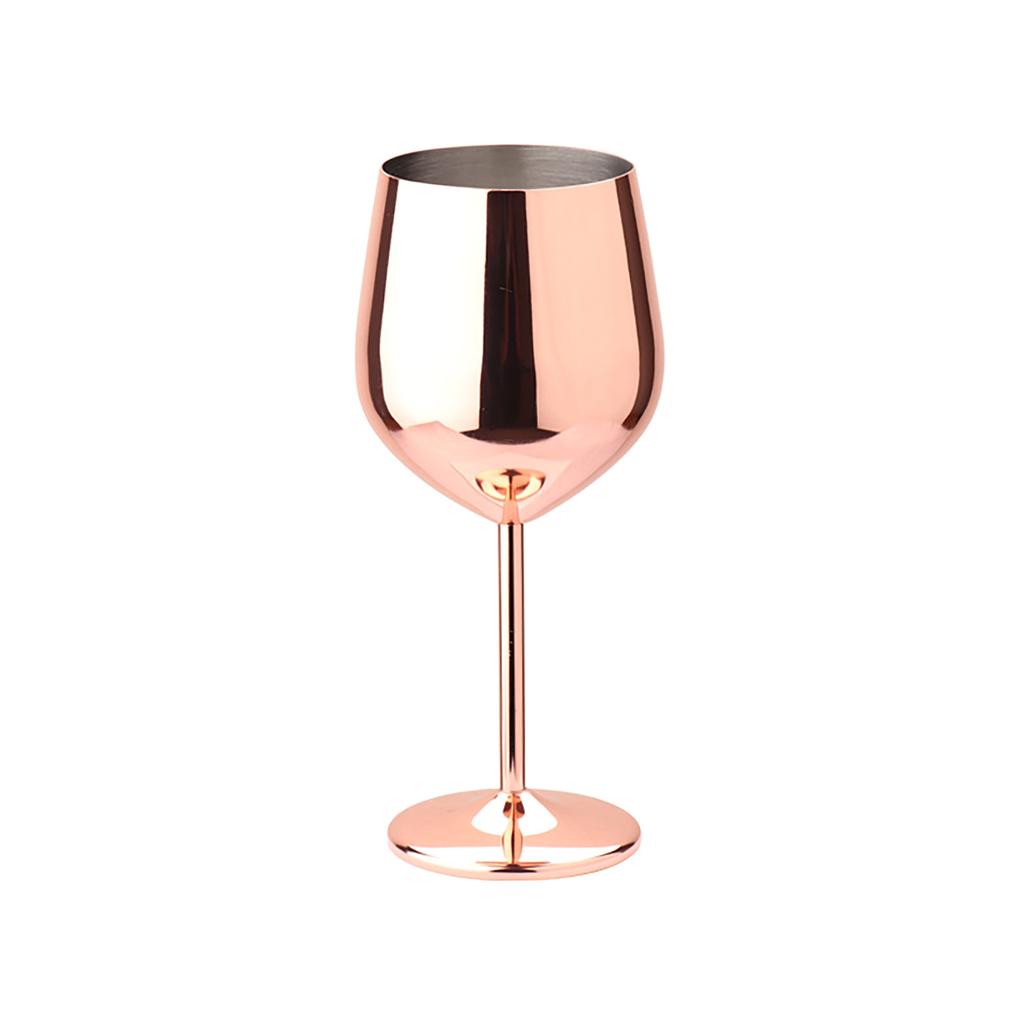 00ml Creative 304 Stainless Steel Single Layer Goblet Red Wine Glass, Seven Color, Large Capacity, Drum Type, Drop Resistant, Copper Plated Wine Glass