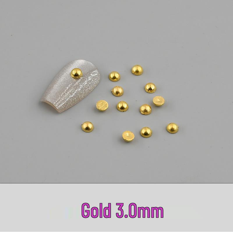 Смешанные мини-жемчужины для нейл-арта: Золотые и серебряные полулицевые декоративные жемчужины с плоским дном для самостоятельного маникюра