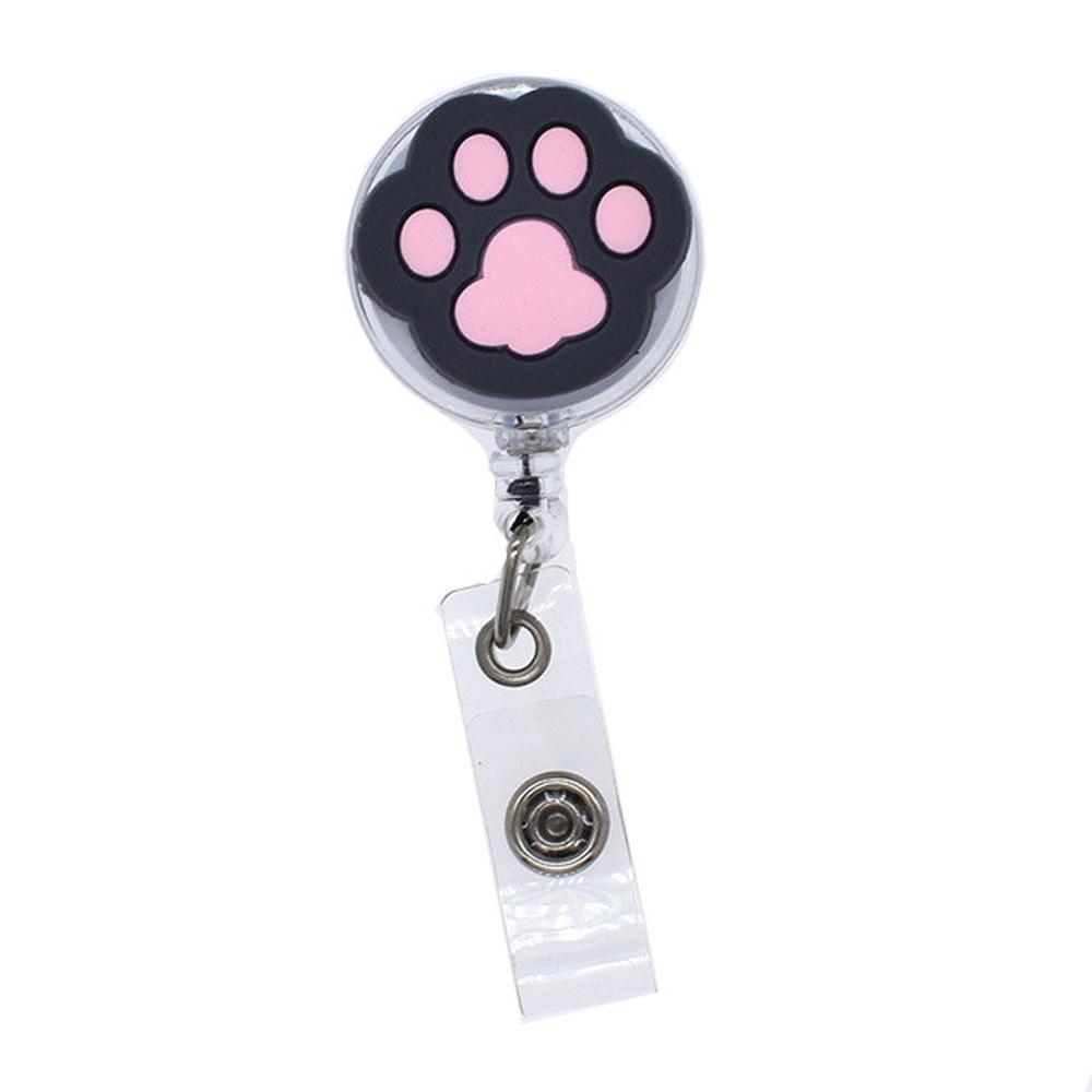 Clip Doctors Students Cartoon Cat Paw Name Card Holder Retractable Badge Holder ID Card Holder