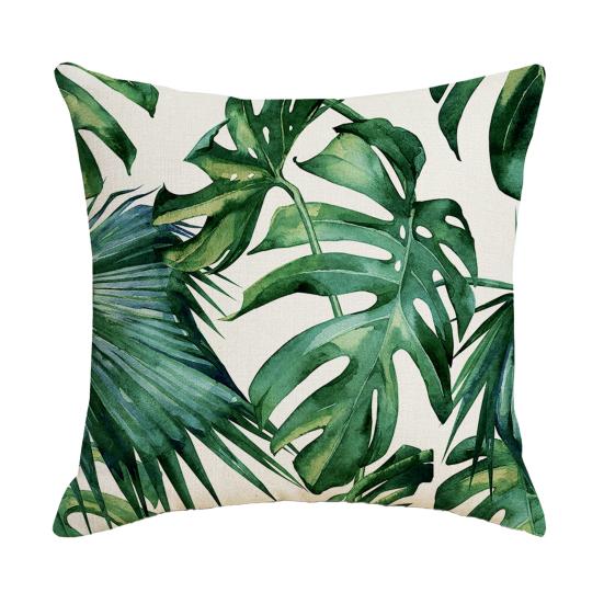 Plant Print Pillowcase, Breathable All-Season Pillow Cover, Nordic Tropical Plant Design Pillow Cover, Soft Decorative Cushion Case for Sofa Bed Chair