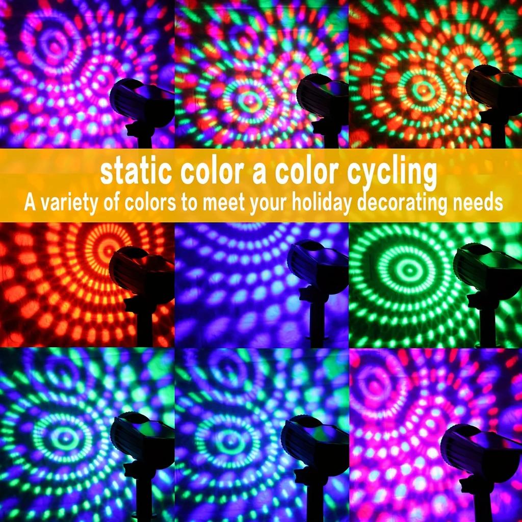 RGB Солнечные газонные светильники Светодиодное наружное освещение 7 цветовых режимов Водонепроницаемая светодиодная проекционная лампа для двора Садовые декоративные светильники