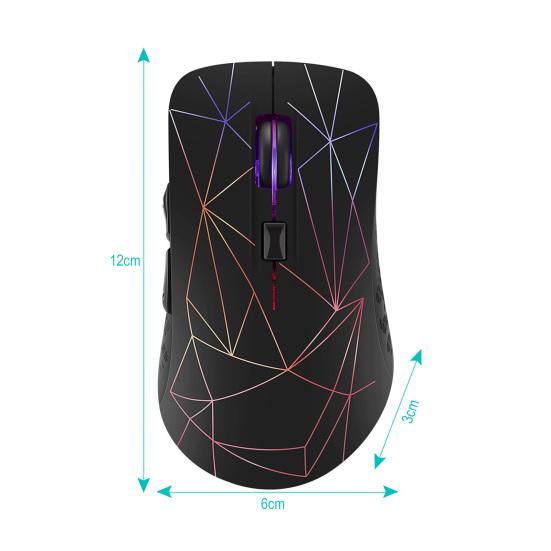 Bluetooth Wireless Mouse Rechargeable Dual Mode 3 Adjustable DPI 6 Buttons Ergonomic Optical Gaming Mouse for PC Computer Laptop