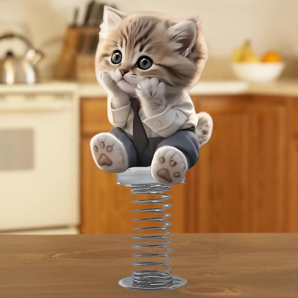 Dashboard Decor Shake Head Cat Car Dashboard Bobble Decoration Dancing Toys 2D Acrylic Decorative Interior Accessories for Car