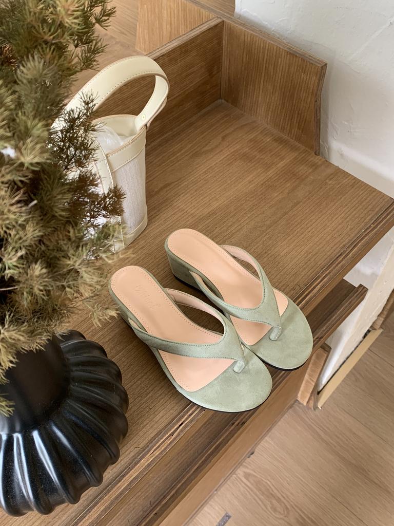 Women'S Shoes Wedge Heel High Heel Redpinch Feetflip Flop Slipperszi Outdoor Wear Summerskirt-Matching Yellow Slide Sandals Sandals