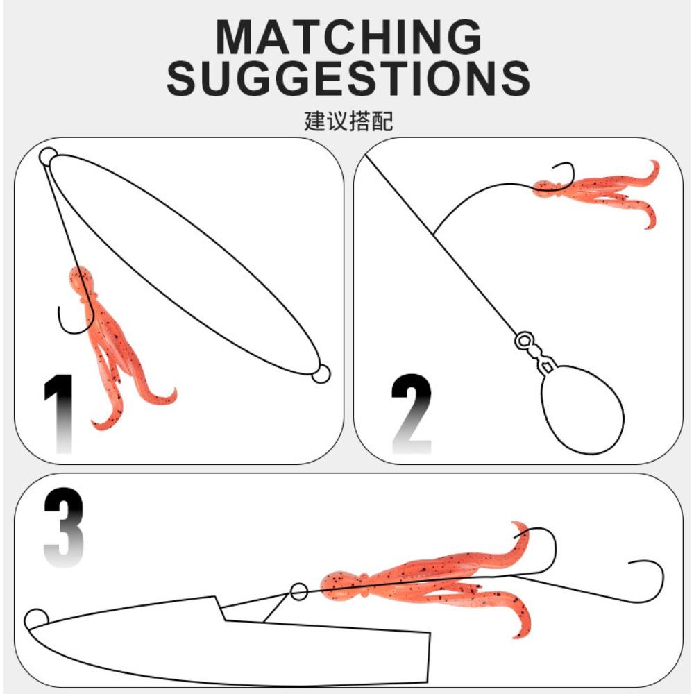 9.5cm 5g Octopus Squid Lure TPE Material Fishing Tackle 2024 Saltwater Octopus Bait