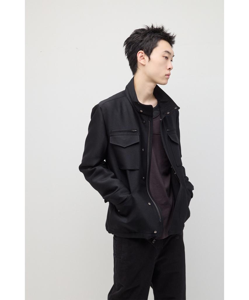 HATCHINGROOM Silent M65 Jacket Wool/Silk Black