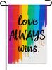 Pride Progress Rainbow Garden Ag Love Always Wins Ag 12x18 Inches Double Sided Burlap Love Is Loves Outdoor Decoration