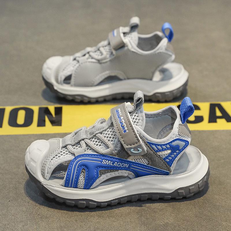 Детская обувь для детей среднего и старшего возраста Босоножки Baotou на мягкой подошве для мальчиков 2025 лето новые мальчики на мягкой подошве дети на липучке