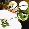 Panda Fishing Statue Green Landscape Ornament Fish Tank Edge Decor for Home Gifts Realistic