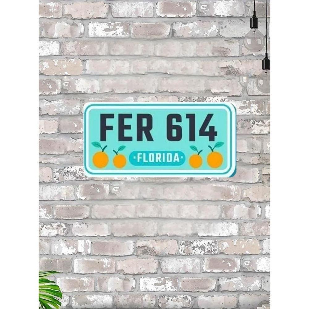 U.S. License Plate, U.S. Car License Plate, Metal, 15x30 Cm.