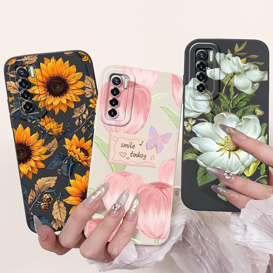 Чехол для телефона Tecno Camon 17 Pro 17P Camon17 Camon17P 17Pro CG8 CG7 CG6 Элегантный Цветочный Узор Мягкий Силиконовый Ударопрочный Чехол