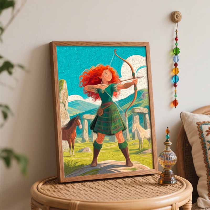 Disney Merida Princess Brave Digital Oil Painting Art Kit Hand Painted Home Decor