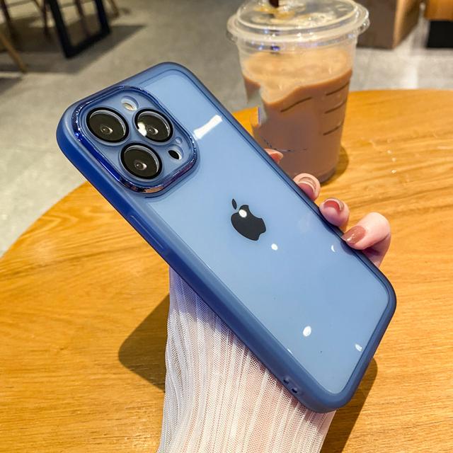 Фиолетовый прозрачный защитный противоударный чехол для камеры для Iphone 14 13 12 11 Pro Max Xs Max Xr 13 14pro, силиконовая задняя крышка ярких цветов