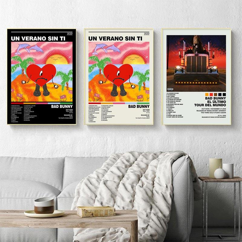 Bad Bunny Un Verano Sin Ti треклист музыкальный альбом хип-хоп живопись настенная живопись холст печать плакатов картина гостиная домашний декор