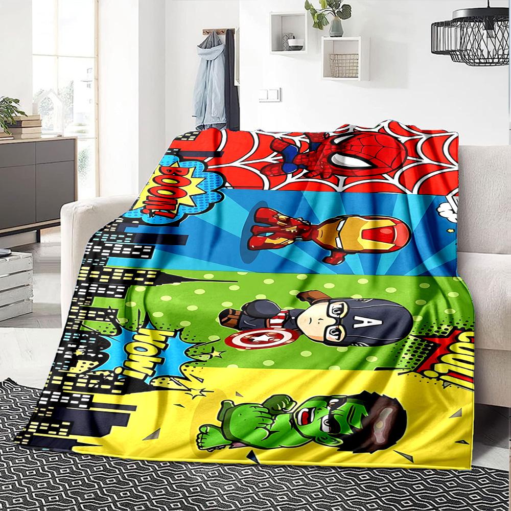 Superhero Adventures Flannel Blanket Super Soft Warm Cozy Blanket For Sofa Bed Office Travel Allseason Home Decor Gift