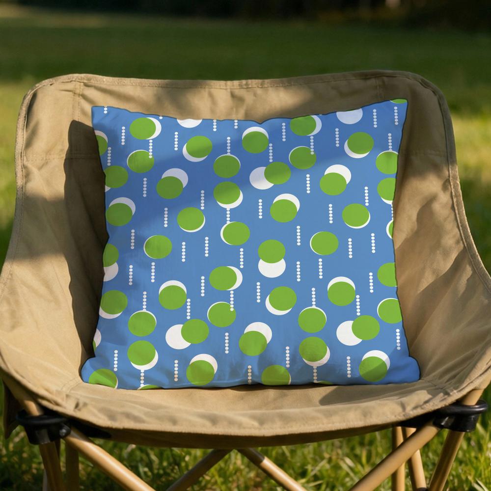 Blue Green Block Print Cushion Cover Soft Reversible Durable Pillow Cover MultiScene Use for Home Car Daily Comfort