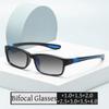 Unisex Square Near Far Sight Glasses Fashion TR90 Sports Bifocal Reading Eyeglasses Women Men's Gradient Hyperopia Eyewear +4.0