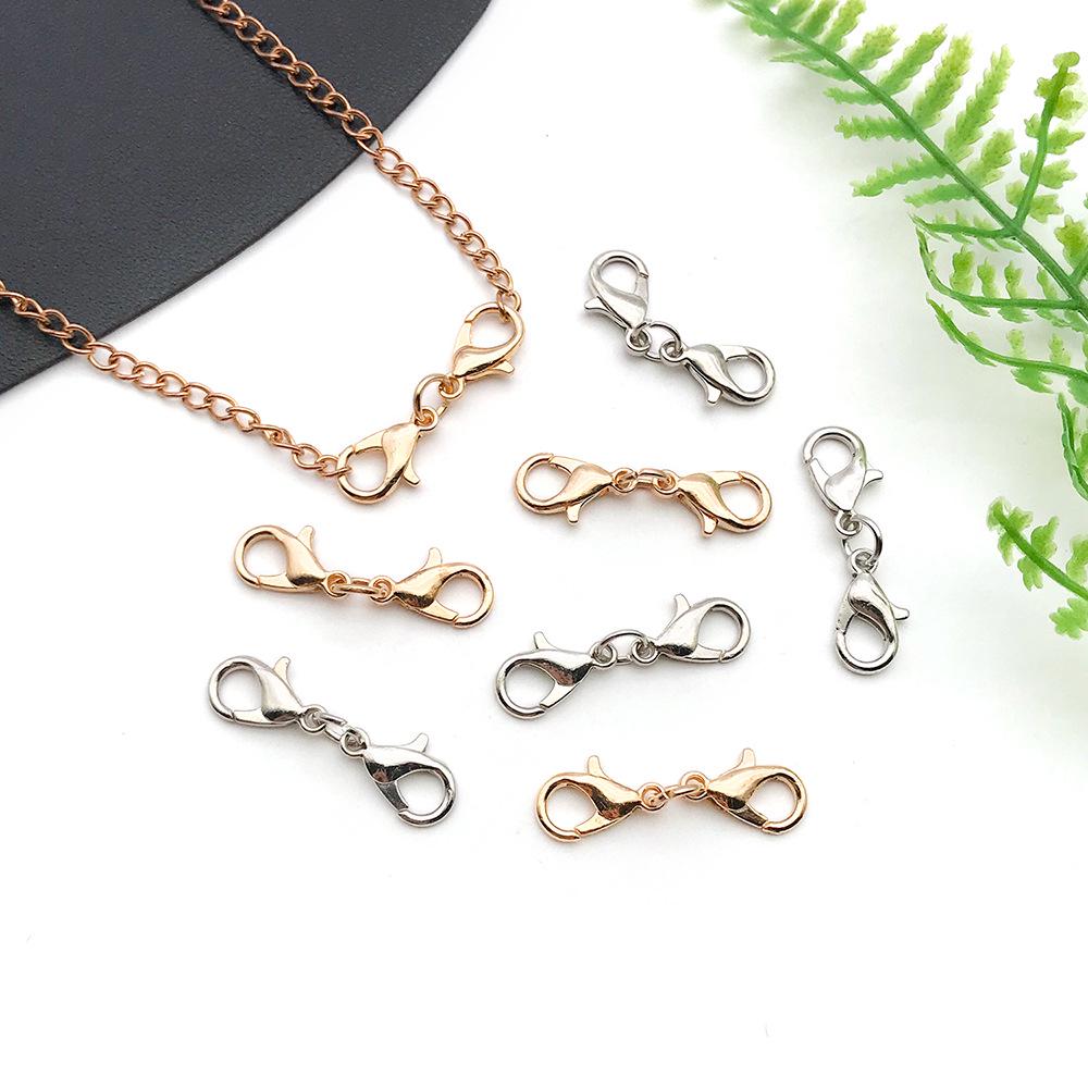 Двойной соединитель-застежка-лобстер из цинкового сплава для DIY проектов ожерелий и браслетов