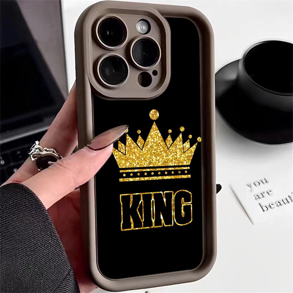 N94 Queen King Crown Мягкие чехлы для телефонов с ангельскими глазками для Samsung A54 A34 A13 A14 S23 S24 Ultra S20 FE Xiaomi Redmi Note 13 12C противоударный чехол