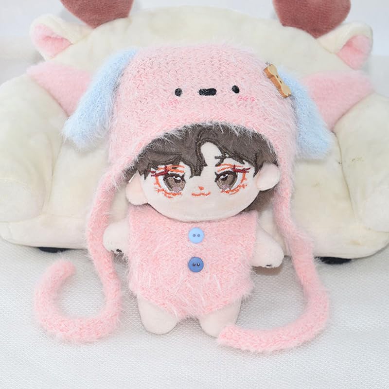 Plush Knit Hat and Costume Set for 10cm Plush Toys, Pink [Used]