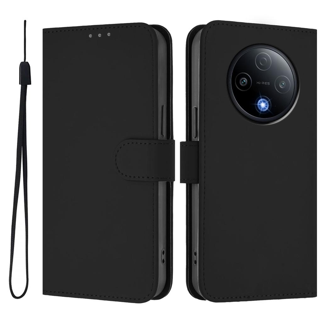 Для Xiaomi Redmi 15 4G (США) (171 мм) Однотонный чехол-кошелек из кожи с ремешком