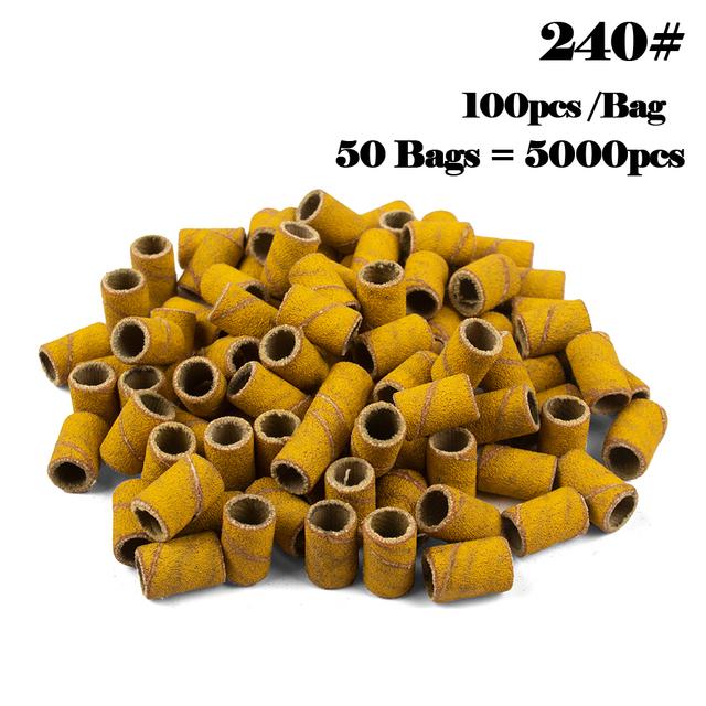 5000 шт шлифовальные ленты для дизайна ногтей 80 # 120 # 180 # 240 шлифовальная лента для маникюра, дрель для удаления гель-лака, педикюра