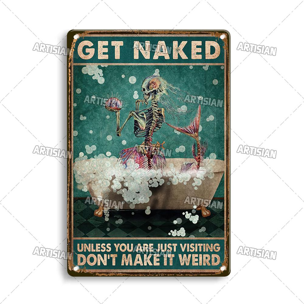 Artisian Your Butt Napkins Skeleton Metal Sign Funny Tin Plaque Bathroom Toilet Washing Room Decorative Poster Wall Decor