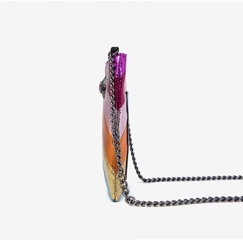 Модные женские сумки - Радужная пэчворк-расцветка, Голова орла, Мини-сумка через плечо из ПУ-кожи - Сумка для телефона