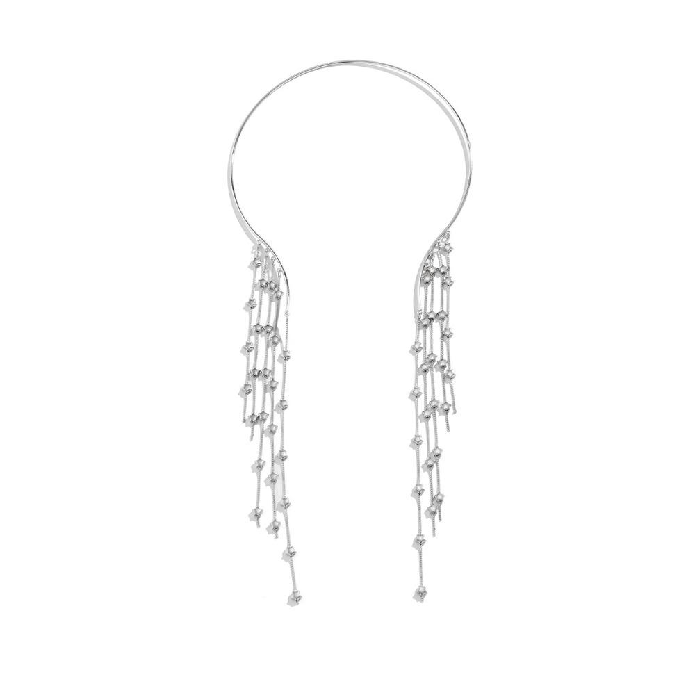 Искусственный жемчуг Длинная кисточка Звезда Ожерелье Грудь Цепь Открытые торки Чокер Ювелирные изделия Подарок