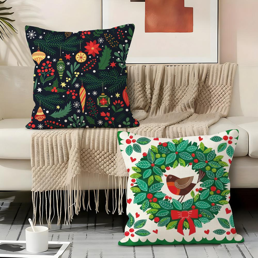 Snowflake Animal Print Pillow Case Pillowcase, Double-Sided Printed, Sofa Cushion, Bedroom Headboard Pillow