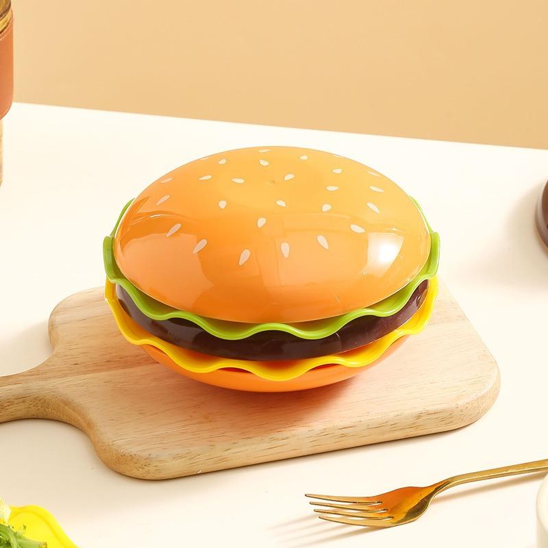 High-value Hamburger Bowl Set, Household Cartoon Tableware Set, Creative Bone Spitting Plate Sauce Oil Plate Rice Bowl Combination