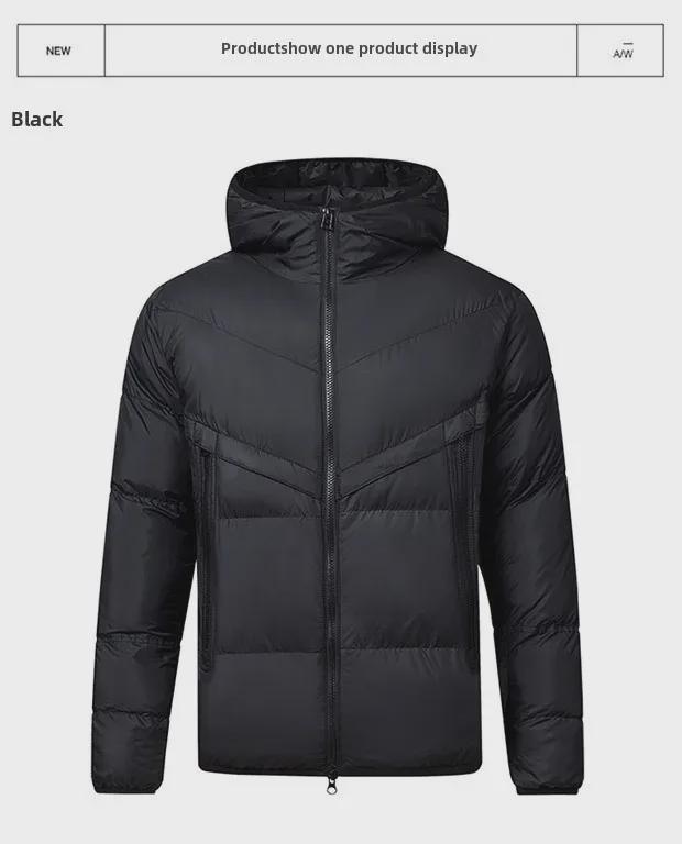 Мужская модная зимняя хлопковая куртка с капюшоном - большой размер