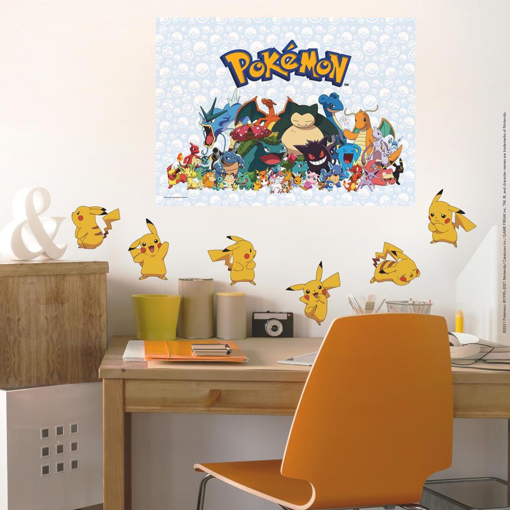 Наклейка на стену RoomMates Pokemon универсальная RMK3596SCS