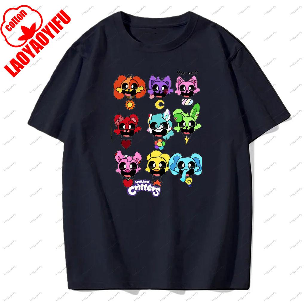 Smiling Critters T-shirts Breathable Camisetas Harajuku Tops Men T Shirt Casual for Daily Wear and Casual Outings
