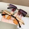 European and American Style Square Frameless Retro Sun Protection Sunglasses for Men and Women.