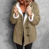 Женская замшевая длинная ветровка на пуговицах, теплая куртка с длинными рукавами, пальто с капюшоном