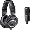 Audio Technica Professional Monitor Headphones Ath M50x Audio Technica Condenser Microphone At2020 Headphone+ Condenser Microphone Black Wired