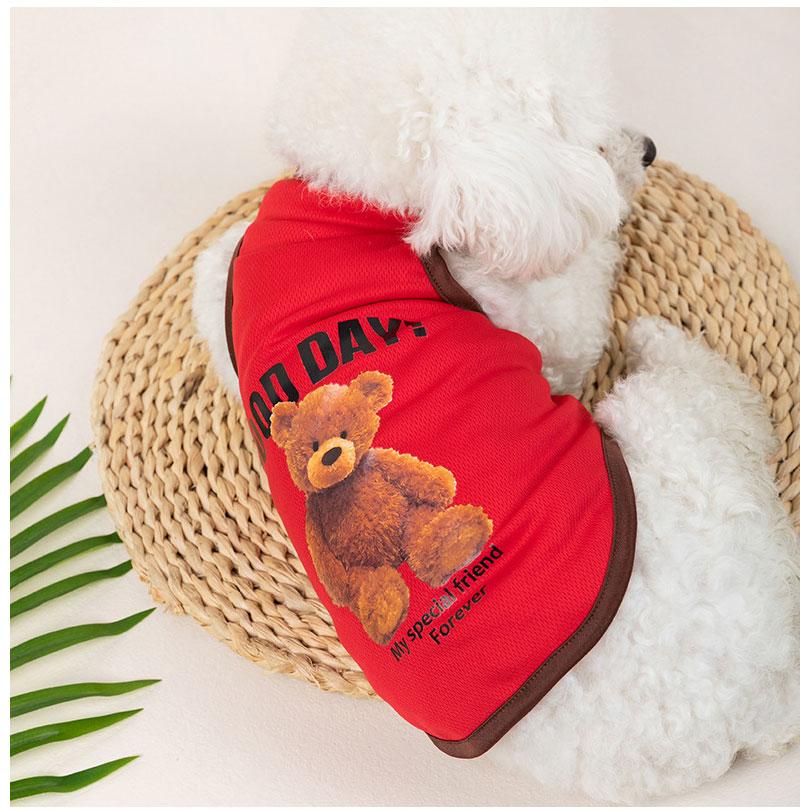 Дышащий жилет для собак для маленьких собак, летняя тонкая одежда для собак, одежда с принтом медведя, одежда для щенков, одежда для чихуахуа, Йоркшира, одежда для домашних животных