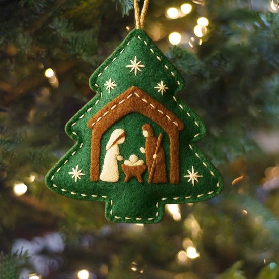 Handmade Felt Christmas Tree Ornament Us 250th Anniversary Felt Ornament Embroidery Xmas Tree Decoration