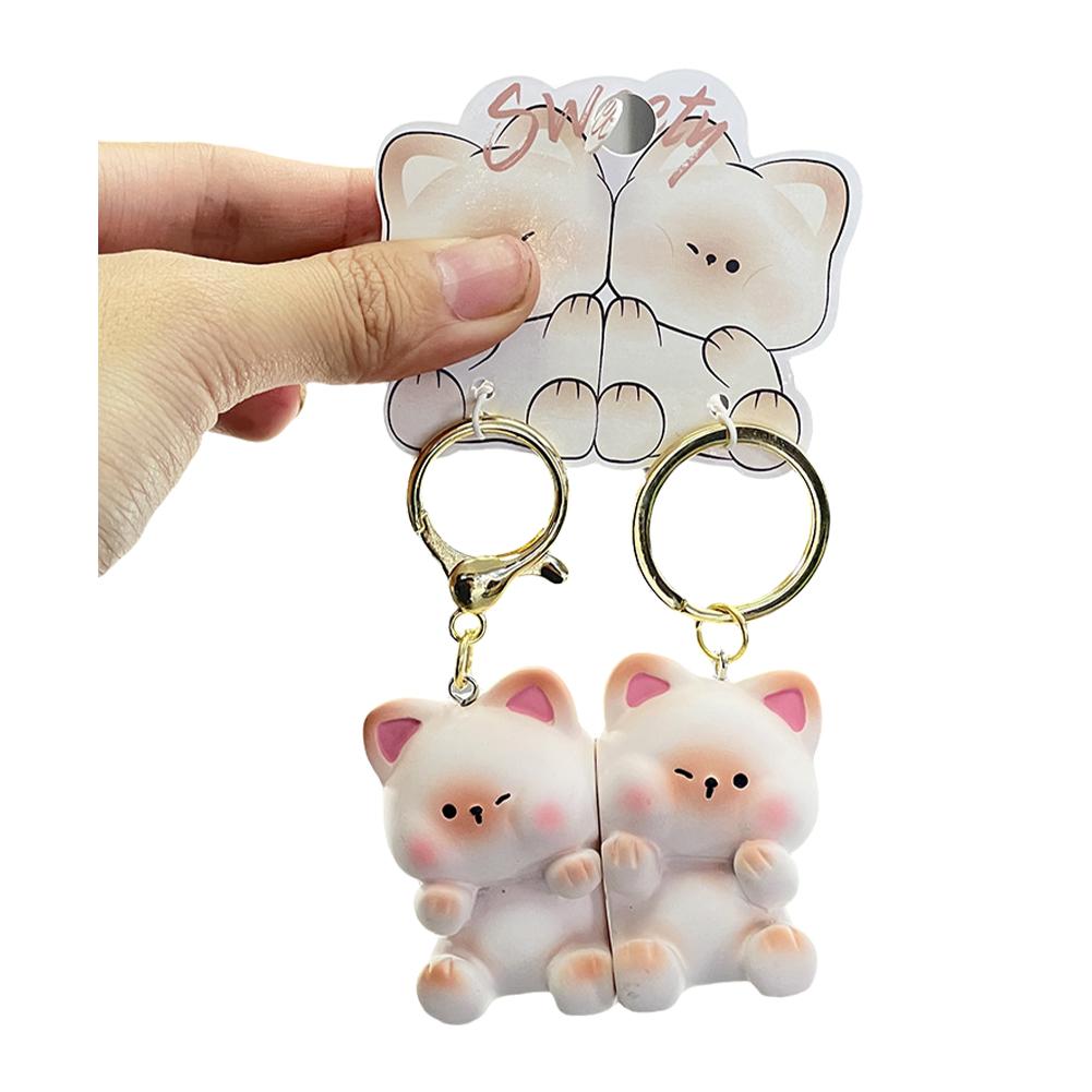 Милый мультяшный брелок для ключей, пара влюбленных, парный брелок, брелок, милый кулон на День святого Валентина, подарок Je O5V0