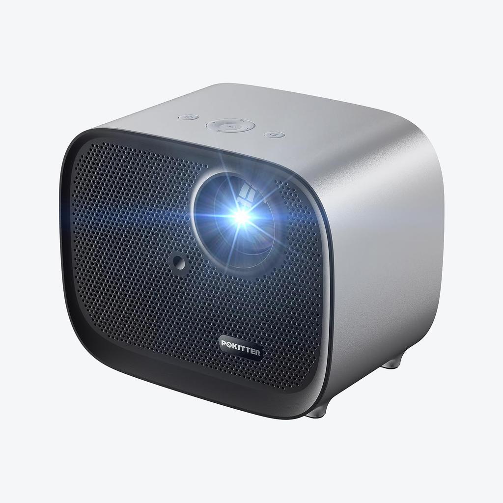 POKITTER Relaks Projector Home Small Ceiling Android TV Netflix Official License Certification Home Theater 1080p Full HD Resolution