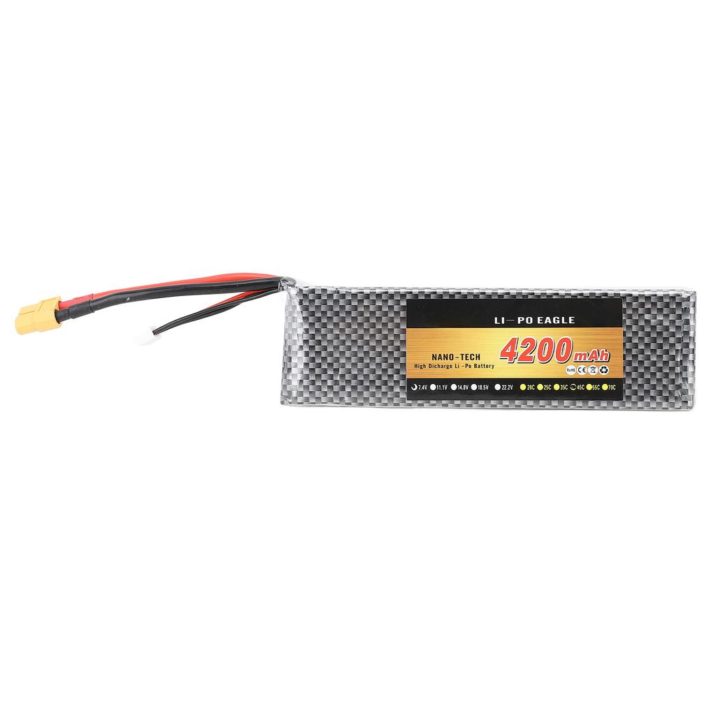 7.4V 2S 4200mAh 45C литиевая батарея XT60 Plug RC батарея для самолета вертолета квадрокоптера дрона