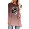 2025 Love Heart 3D Print Long Sleeve T Shirt Women Fashion Crewneck Long Tunic Tops Women T Shirt T Shirt Feminino