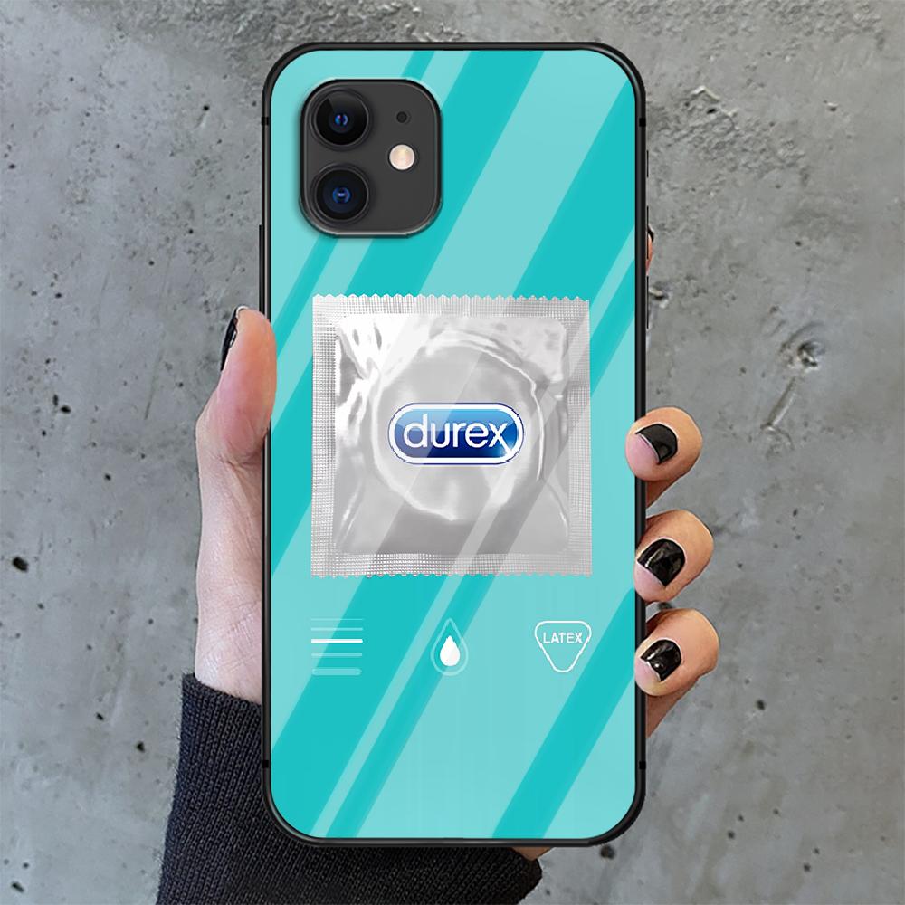 Сексуальный презерватив марки Durex, чехол для телефона из закаленного стекла для IPhone 6 7 8 11 12 13 x xs xr pro max Plus Samsung Galaxy Xiaomi Redmi Tpu Hot 3D