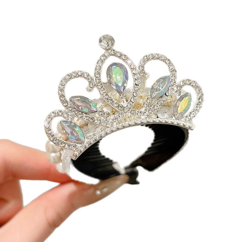 Crown Headdress Ponytail Holder for Little Girls – Birthday and Festive Hair Accessory