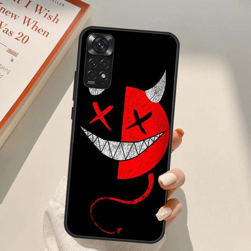 Чехол для игрового телефона со страшной улыбкой, скелетом дьявола для Redmi 10A 10C 9A 9C 9T K40 K50 для Redmi Note 11S 10S 9S 9 10 11 Pro